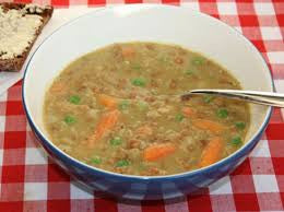 Pea Soup (hernekeitto) with rye bread or lihapiirakka